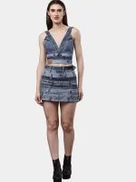 Reworked Levi’s Waistband Denim Co-Ord Set – Skirt & Button-Back Top - Image 8
