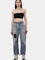 Reworked Levi’s 501 Hand-Thread Patchwork Jeans - Image 10