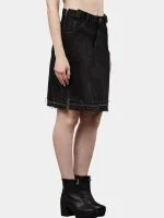 Reworked Black Pants Skirt with Dual Side Zippers - Image 5