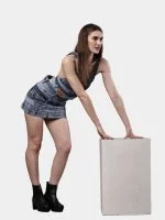 Reworked Levi’s Waistband Denim Co-Ord Set – Skirt & Button-Back Top - Image 6