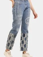 Embroidered Patchwork Levi’s Reworked Jeans - Image 11