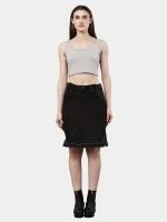 Reworked Black Pants Skirt with Dual Side Zippers - Image 7