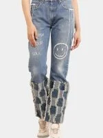 Embroidered Patchwork Levi’s Reworked Jeans - Image 4