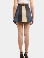 Denim Shorts Skirt – Upcycled Panel Mini - Image 10