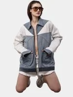 Reworked Dual-Tone Denim Patchwork Jacket - Image 11