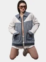 Reworked Dual-Tone Denim Patchwork Jacket - Image 10