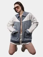 Reworked Dual-Tone Denim Patchwork Jacket - Image 9