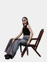 Reworked Denim Pants with Red Thread Detailing & 3D Pocket Design - Image 9