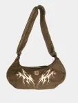 Brown Tribal Embroidered Shoulder Bag