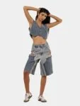 Upcycled Carhartt Blanket-Lined Painted Denim Jorts